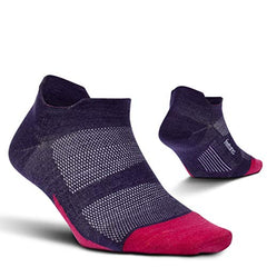 Feetures Merino 10 Cushion No-Show Running Socks, Pulsar Purple