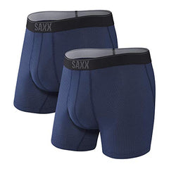 Saxx Quest Quick Dry Mesh Boxer Briefs (2-PK), Midnight Blue