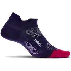 Feetures Merino 10 Cushion No-Show Running Socks, Pulsar Purple