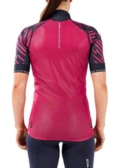 2XU Women's Wind Defence Cycle Gilet, Virtual Pink/Light Beams