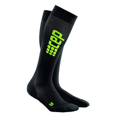 CEP Womens Pro+ Ultralight Run Socks, Black/Green