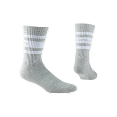 Saysky Workout Crew Socks, Light Grey Melange