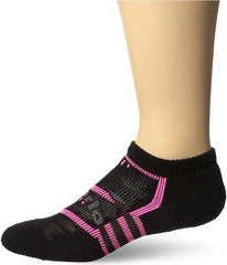 Thorlo Edge Low Cut Socks, Black/Electric Pink