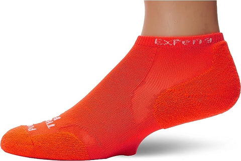 Thorlos Experia Unisex No Show Running Socks, Electric Avenue Orange