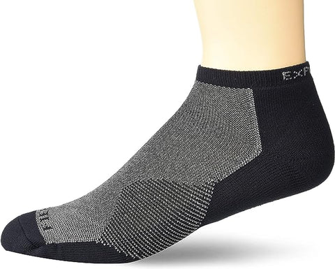 Thorlos Experia Fierce Unisex Micro Mini Running Socks, Black/Grey