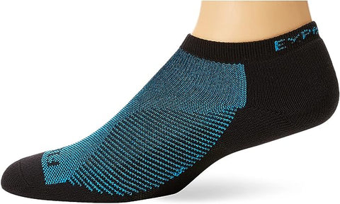 Thorlos Experia Fierce Unisex Micro Mini Running Socks, Blue Aster/Black