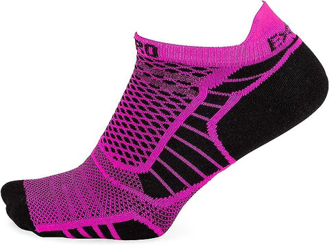 Thorlos Experia Prolite Unisex Tab Length Running Socks, Pink Glo/Black