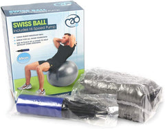 Fitness Mad 150Kg Swiss Ball & Pump with Online user guide, Graphite