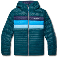 Cotopaxi Women's Fuego Down Hooded Jacket, Deep Ocean Stripes