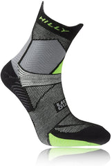 Hilly Ultra Marathon Fresh Running Anklet Socks - Black/Grey/Green