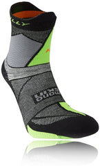 Hilly Ultra Marathon Fresh Running Anklet Socks - Black/Grey/Green