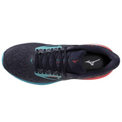 Mizuno Wave Rider 29 Men's Running Shoes, Odyssey Gray/Capri Breeze/Calypso Coral
