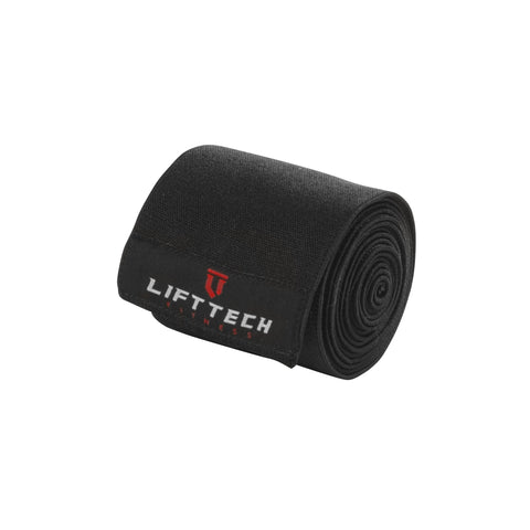 LiftTech Fitness Pro Supportive Adjustable Knee Wraps, Black
