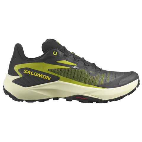 Salomon Genesis Men's Trail Running Shoes, Black/Sulphur Spring/Transparent Yellow