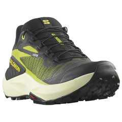 Salomon Genesis Men's Trail Running Shoes, Black/Sulphur Spring/Transparent Yellow