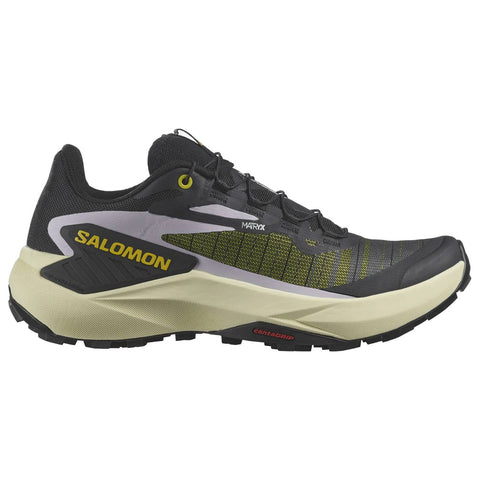 Salomon Genesis Women's Trail Running Shoes, Black/Sulphur Spring/Orchid Petal