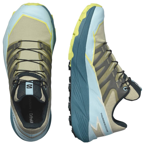 Salomon Thundercross Women's Trail Running Shoes, Alfalfa/Tanager Turquoise/Sunny Lime