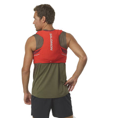 Salomon SENSE PRO 5 Unisex Running Vest with flasks included, Fiery Red/Ebony/Cabernet