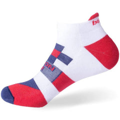 Balega London Marathon Ultralight Running Socks, White/Red/Navy