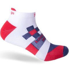 Balega London Marathon Ultralight Running Socks, White/Red/Navy