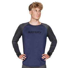 Saysky Logo Pace Long Sleeve, Blue Melange