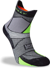 Hilly Marathon Fresh Unisex Running Socks, Black/Grey/Lime Green