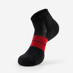 Thorlo 84 N Runner Men's No-Show Socks, Black/Red