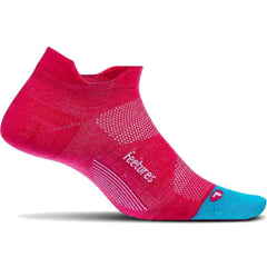 Feetures Merino 10 Cushion No-Show Running Socks, Quasar Pink