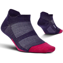 Feetures Merino 10 Ultralight Cushion No-Show Running Socks, Pulsar Purple