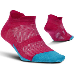 Feetures Merino 10 Cushion No-Show Running Socks, Quasar Pink