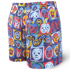 Saxx Cannonball 2in1 Men's 5" Swim Shorts, Navy Lucha Libre