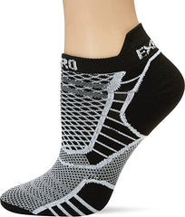 Thorlo Experia ProLite No-Show Tab Socks, Black/White