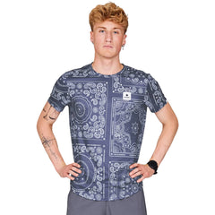 Saysky Paisley Combat T-Shirt, Blue Paisley AOP