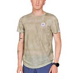 Saysky Paisley Combat T-Shirt, Beige Paisley AOP