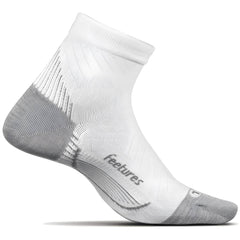 Feetures Plantar Fasciitis Relief Sock Ultra Light Quarter, White