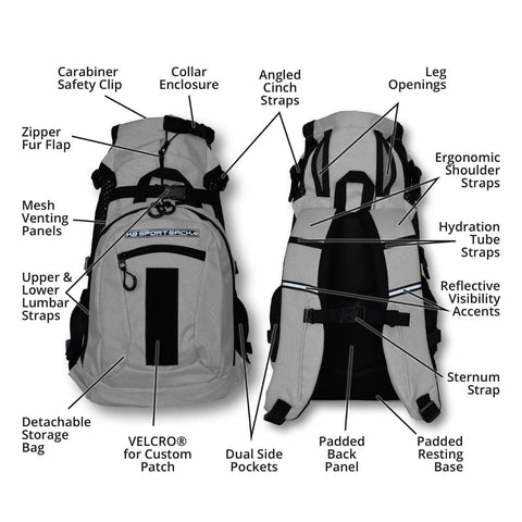 K9 Sport Sack | Plus 2 Backpack, Grey