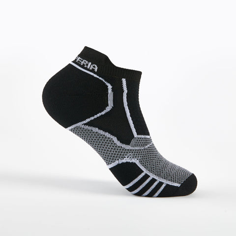 Thorlos Experia Prolite Rocket Unisex No Show Running Socks, Blk/Wht