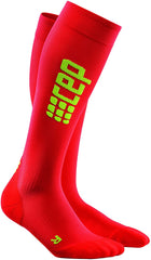 CEP Pro+ Run Ultralight Women's Compression Running Socks, Red/Green