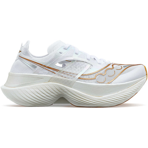 Saucony Edorphin Elite Women's Running Shoes, White/Gold