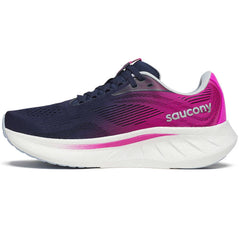 Saucony Ride 18 Women's Running Shoes, Navy/Fuchsia