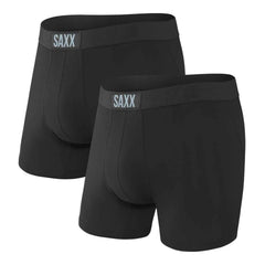 Saxx Vibe Super Soft Boxer Briefs (2-Pack), Black/Black