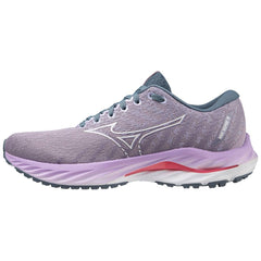 Mizuno Wave Inspire 19 Women's Running Shoes, Wisteria/White/Sun Kissed Coral