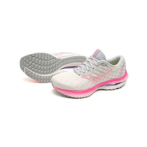 Mizuno Wave Inspire 19 Women's Running Shoes, SWhite/H-VPink/Ppunch