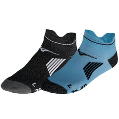 Mizuno Act Train Mid 2-Pack Sport Socks, Black/Maui Blue