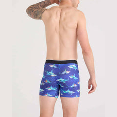 Saxx Volt Breathable Mesh Boxer Briefs, Shattered Sharks/Blue