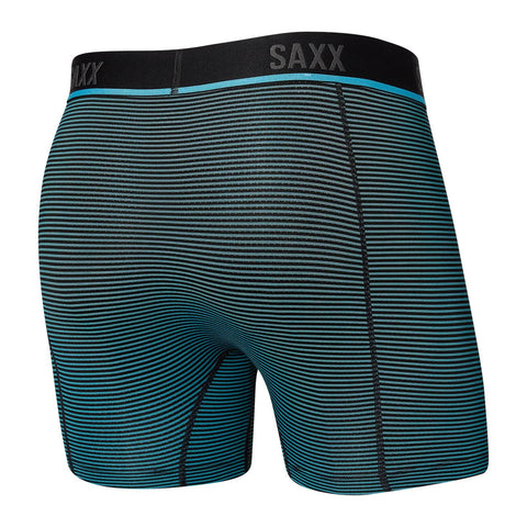 Saxx Kinetic Light-Compression Mesh Boxer Briefs, Cool Blue/Mini Stripe