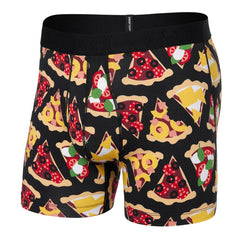 Saxx DropTemp Cooling Cotton Boxer Briefs, Any Way U Slice It/Black