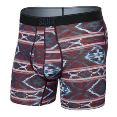 Saxx Quest Quick-Dry Mesh Quick-Dry Performance Boxer Brief, Ikat Stripe/Multi