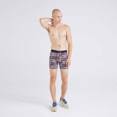 Saxx Quest Quick-Dry Mesh Quick-Dry Performance Boxer Brief, Ikat Stripe/Multi