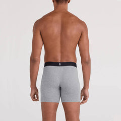 Saxx DropTemp Cooling Cotton Boxer Briefs, Dark Grey Heather